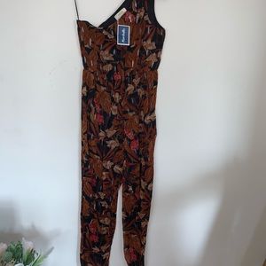 Brown floral jumpsuit